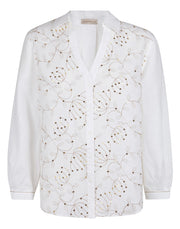 Embroidered Sequinned Linen Blouse