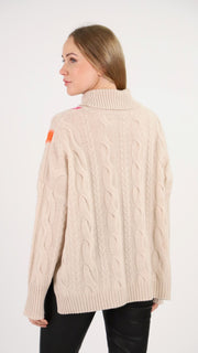 Camel, Coral & Pink Cashmere Sweater