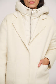 Reni Wool & Alpaca Coat with Removable Feather & Down Jacket