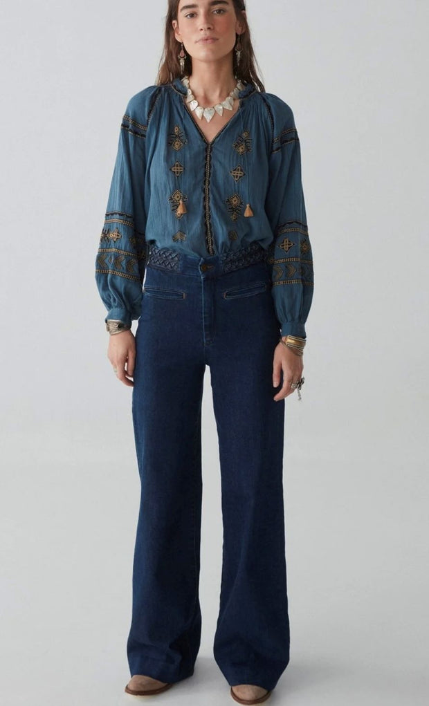 Audrey Blouse in Dipinto Di Blu