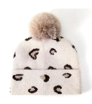 Ivory Leopard Faux Fur Hat