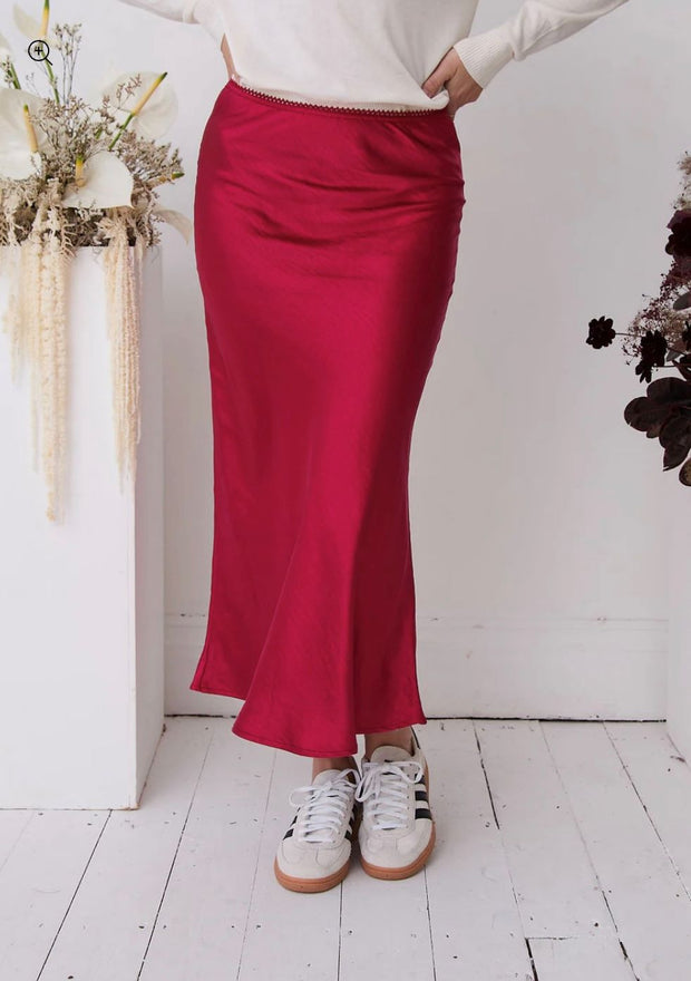 Angel Red Satin Skirt