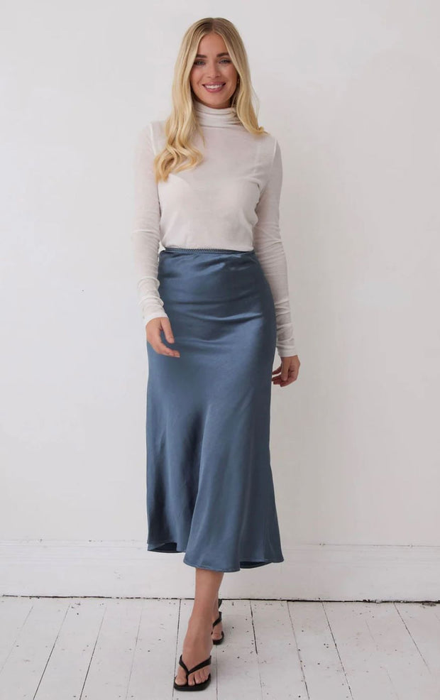 Steel Satin Skirt