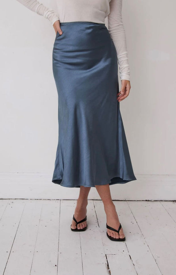 Steel Satin Skirt